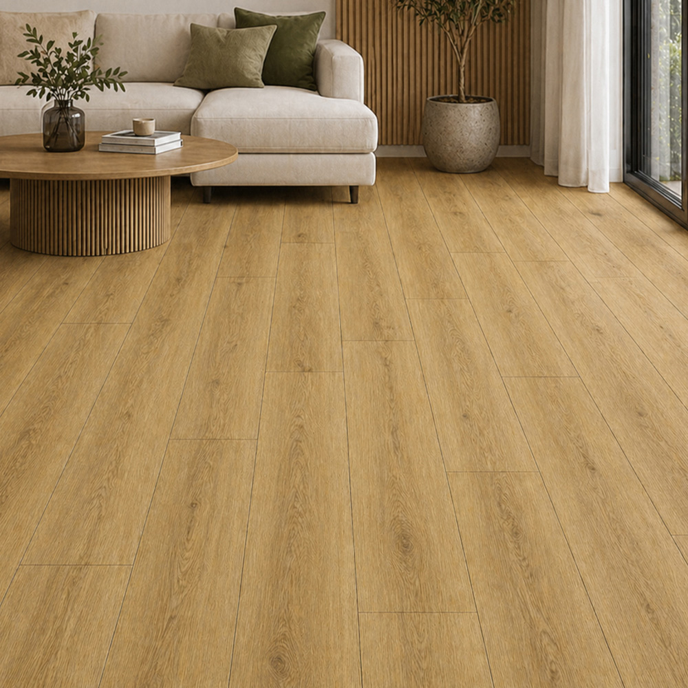 Britwall Medium Oak Wood-Embossed SPC Vinyl Flooring 1220 x 181mm 10 Pack Image 1