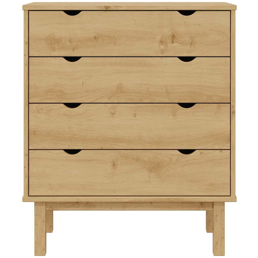 vidaXL Otta 4 Drawer Brown Solid Pine Wood Chest of Drawers Image 5