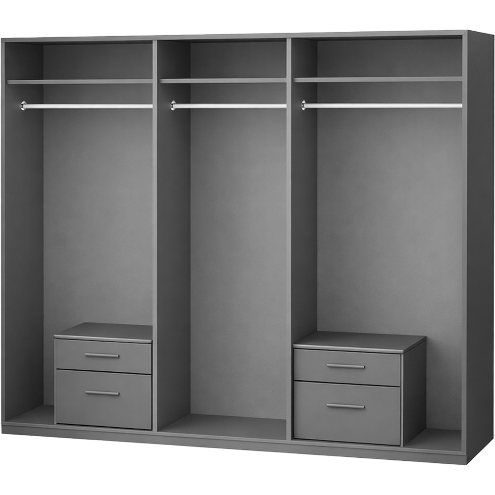 TJ'S Durham 6 Door 4 Drawer White Graphite Wardrobe Image 3