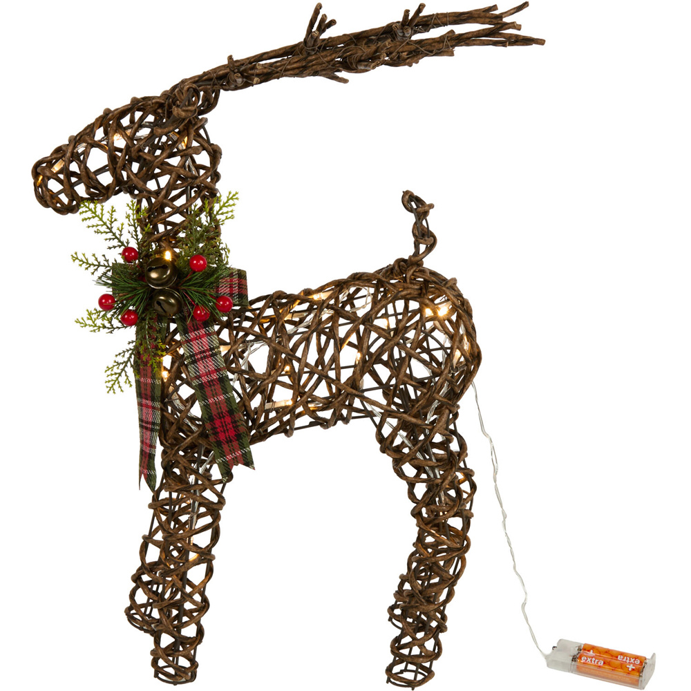 LED Wicker Effect Reindeer Decoration Brown Image 6