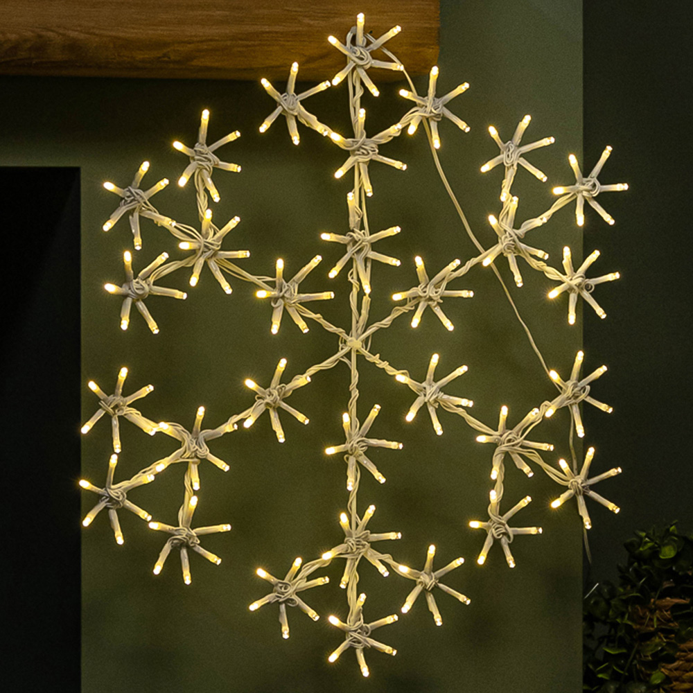 Samuel Alexander Warm White LED Light up Hanging Christmas Snowflake 50cm Image 1
