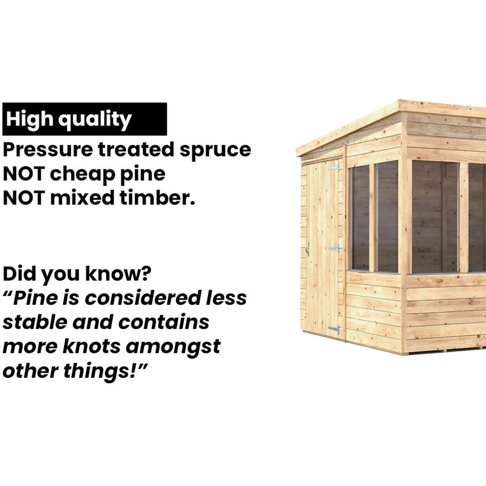 Dunster House Overlord 8 x 6ft Modular Brown Superfelt Pent Potting Shed Image 7