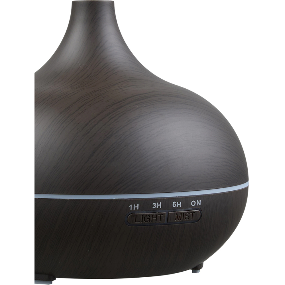 Living and Home Black Wood Grain Ultrasonic Essential Oil Diffuser with Timer Light and Remote Image 5
