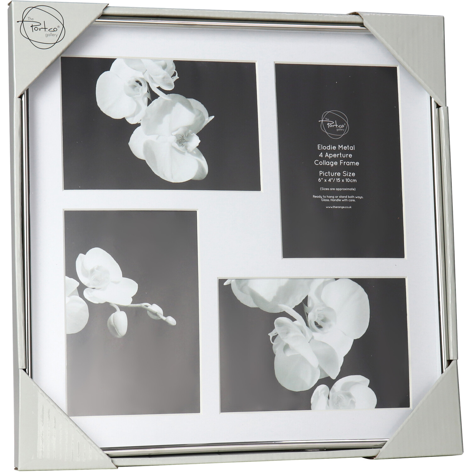 Elodie Silver 4 Multi-Aperture Photo Frame 12.5 x 12.5 inch Image 1
