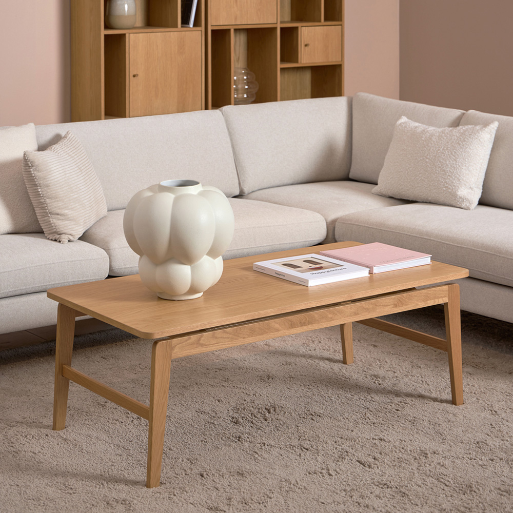 Florence Essex Rectangular Oak Coffee Table Image 7