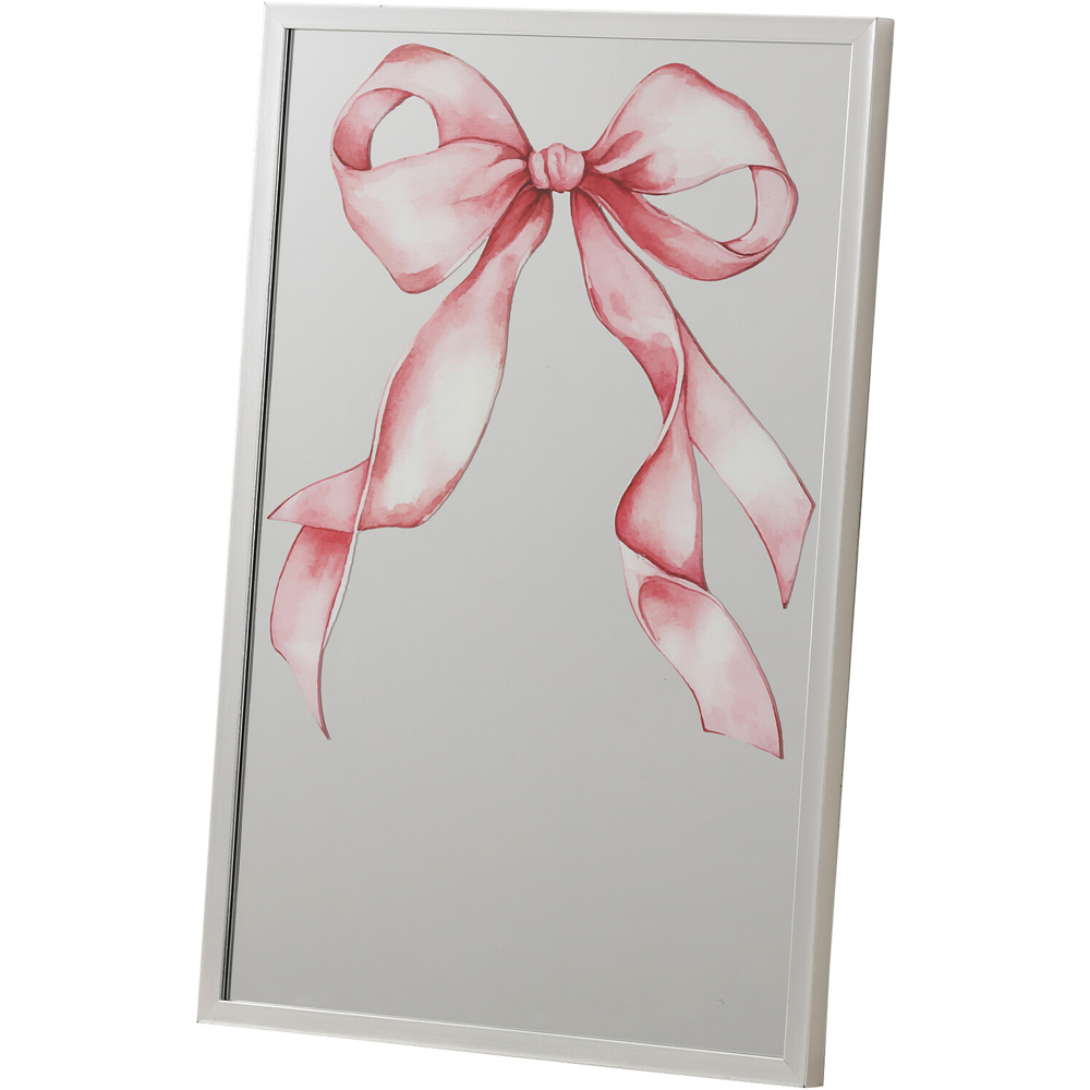 Pink Bow Mirrored Art Frame Image 1