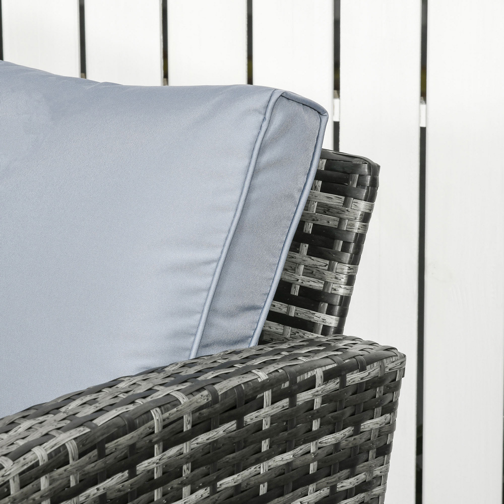 Outsunny 7 Seater Rattan Grey Garden Lounge Set Image 3