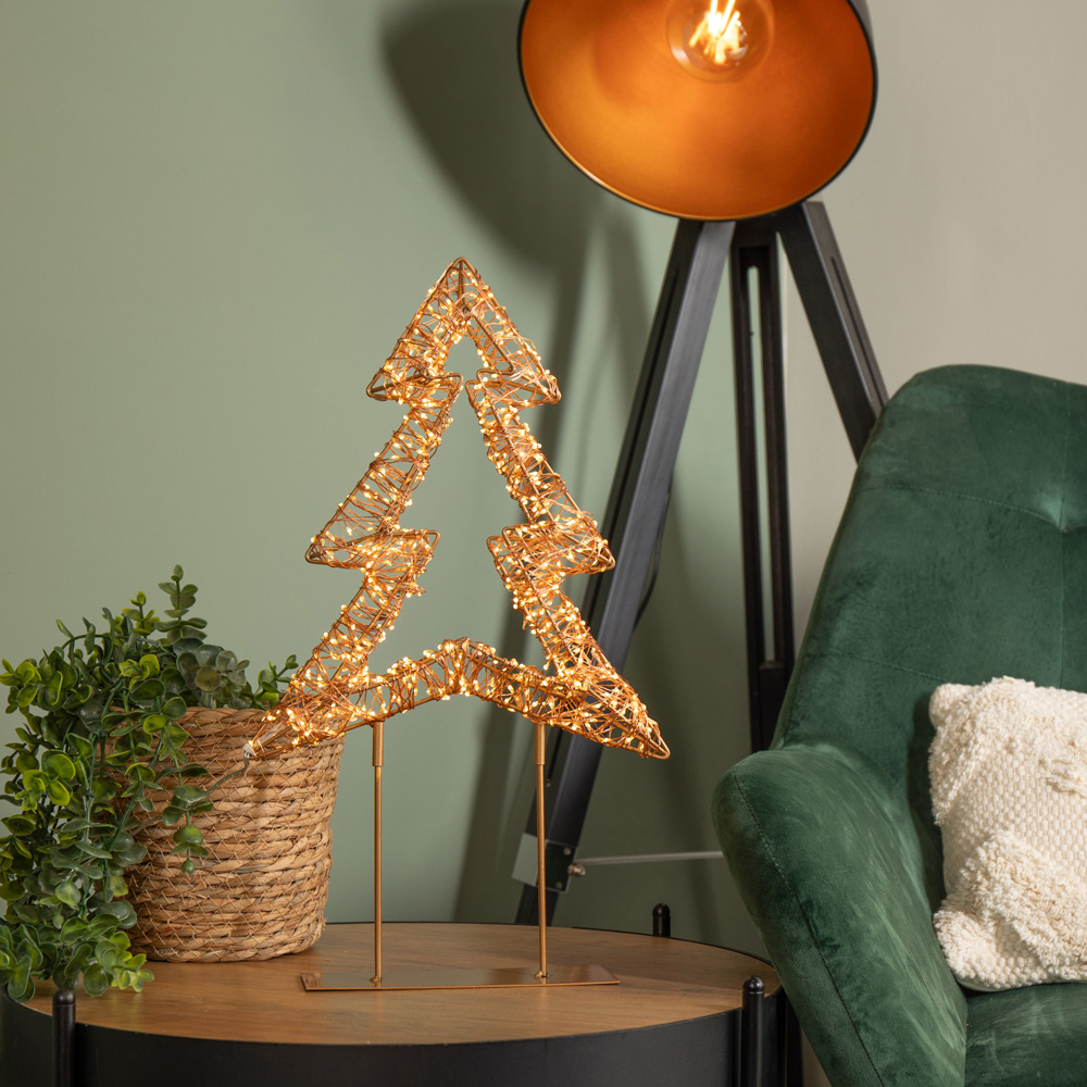Samuel Alexander 720 Warm White LED Rose Gold Light Up Christmas Tree on Metal Stand 45cm Image 7