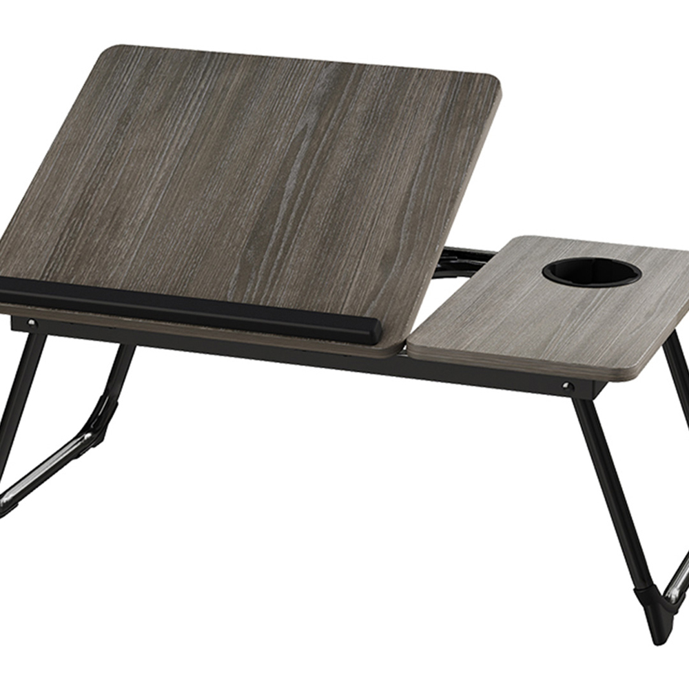 Living and Home Grey Wood Grain Foldable Laptop Bed Table Image 3