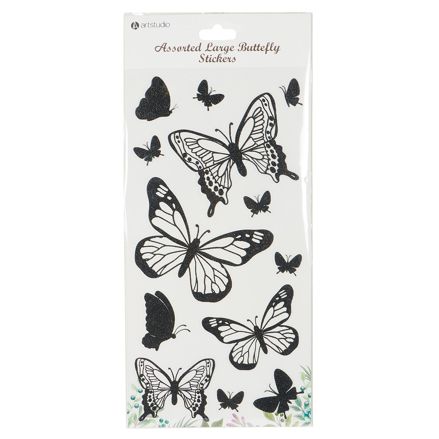 Assorted Large Butterfly Stickers Black or White Image 1