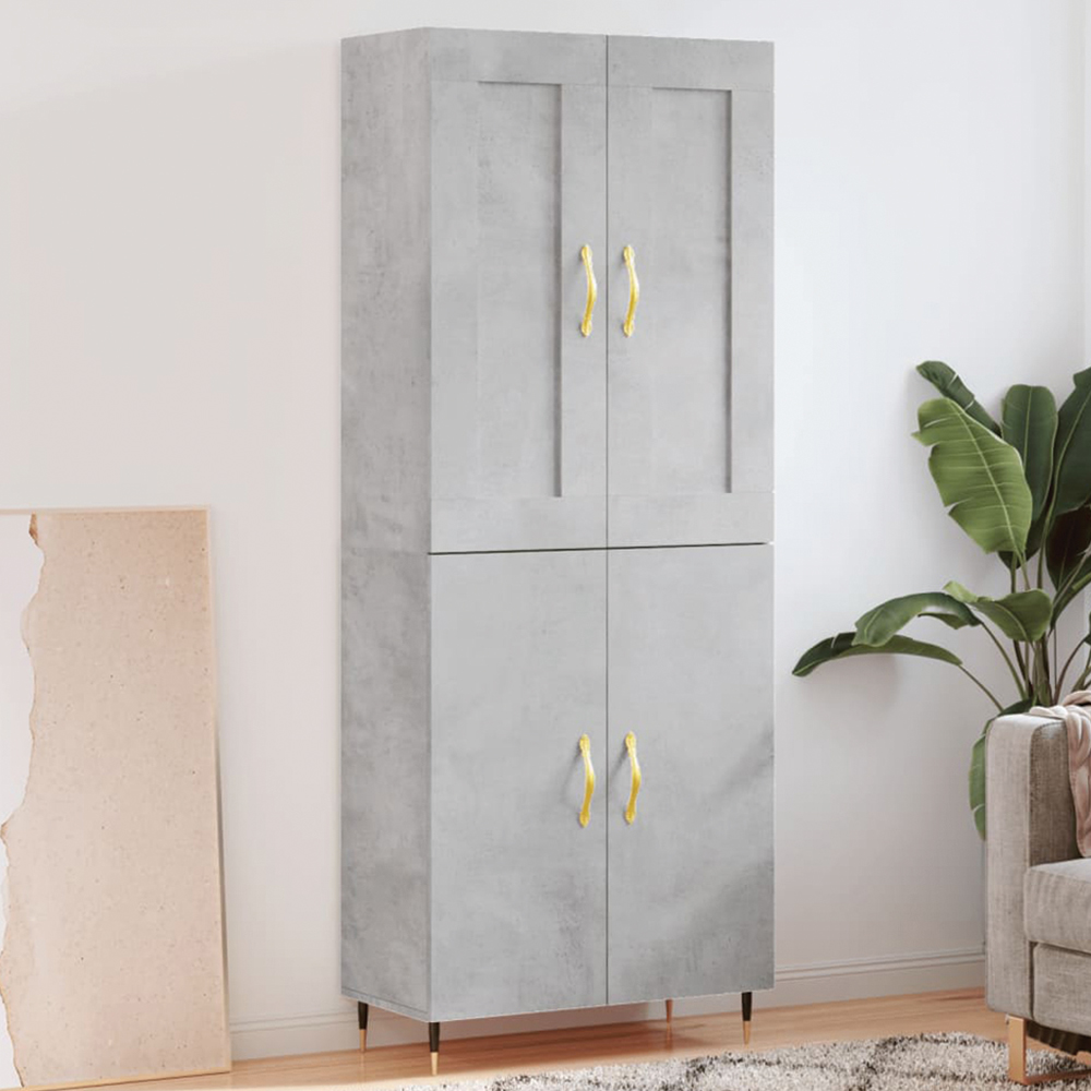 vidaXL 4 Door Concrete Grey Highboard Image