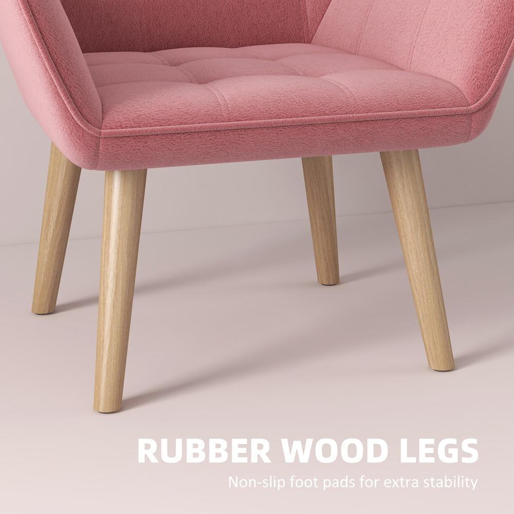 HOMCOM Pink Accent Armchair Image 7
