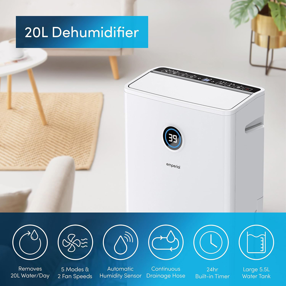 Emperial Compressor Dehumidifier with Humidity Sensor and Indicator 20L Image 9