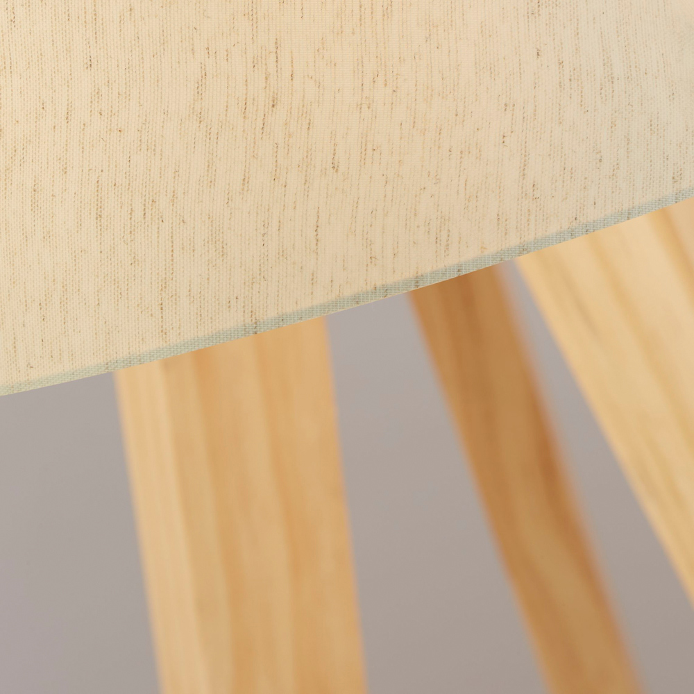 Lighting Collection Harvey Natural Wood Tripod Floor Lamp Image 4