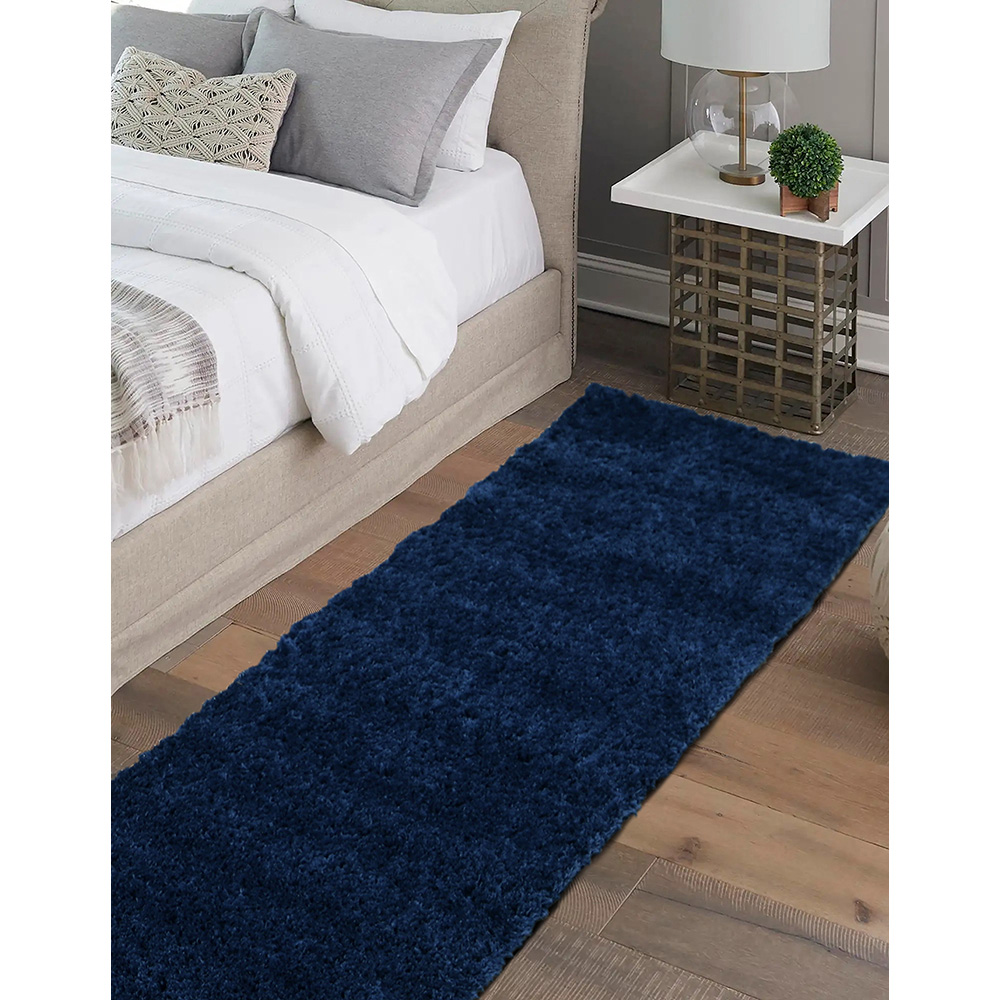 Homemaker Navy Snug Plain Shaggy 60 x 200cm Image 5