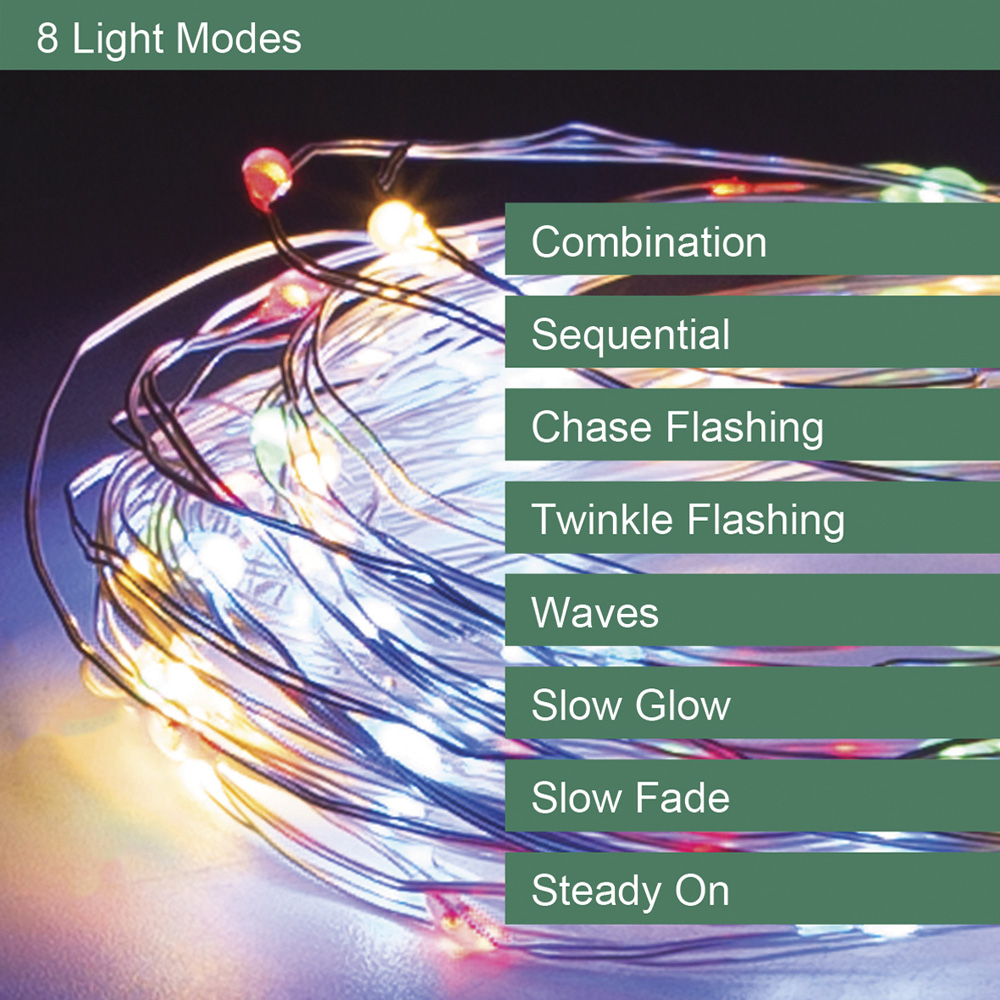 GardenKraft Multicolour 200 Micro Solar LED String Light Image 5