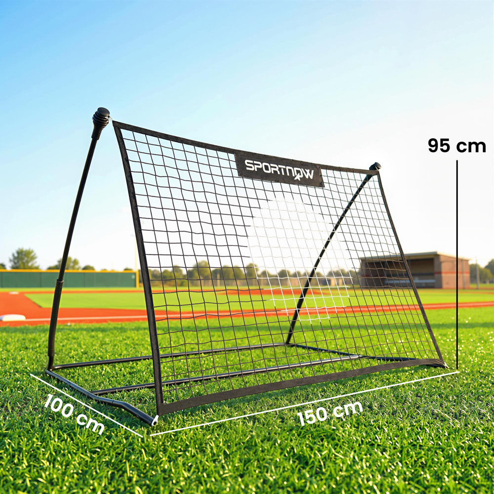 SPORTNOW Black Football Rebounder Net with Carry Bag and Ground Stakes 95 x 150 x 100cm Image 9