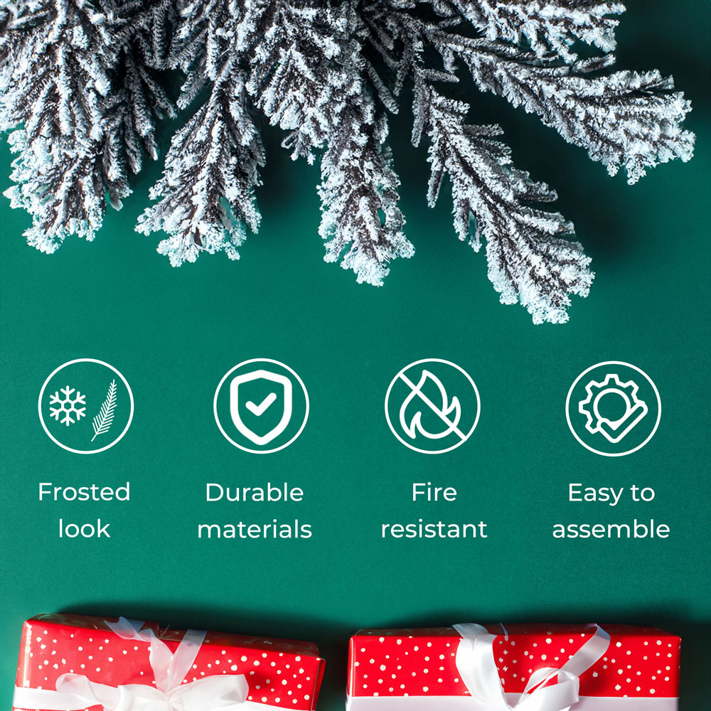 wilko Snow Flocked Half Artificial Christmas Tree 7ft Image 6