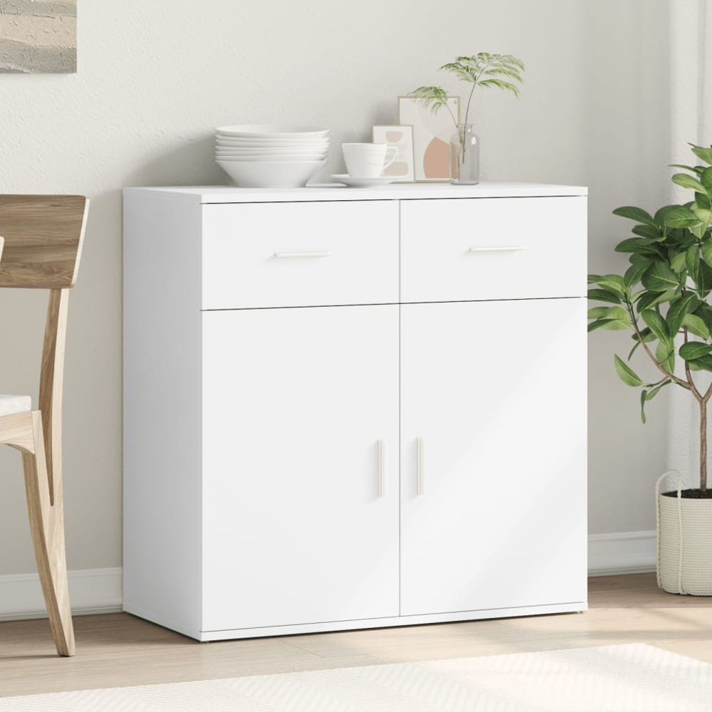 vidaXL 2 Door 2 Drawer White Sideboard Image 3