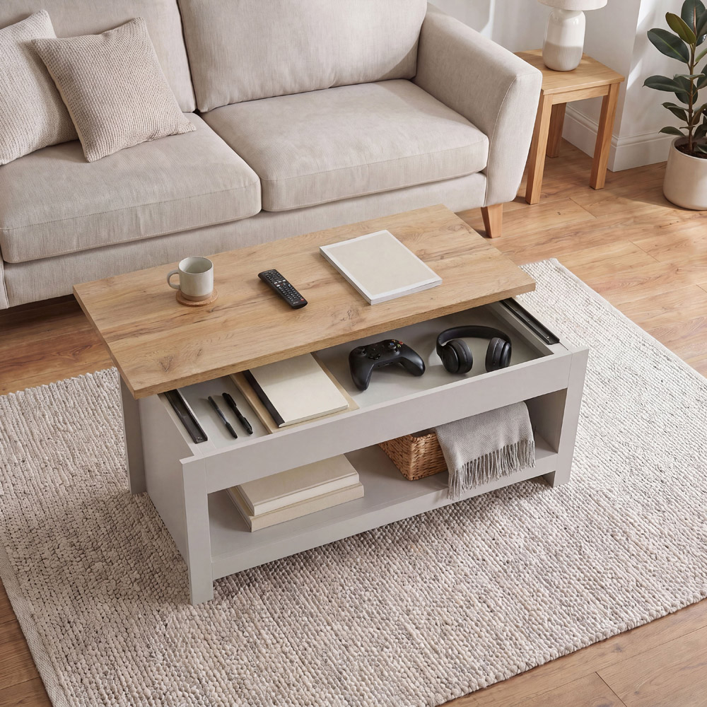 VIDA DESIGNS Arlington Grey Sliding Top Coffee Table Image 3