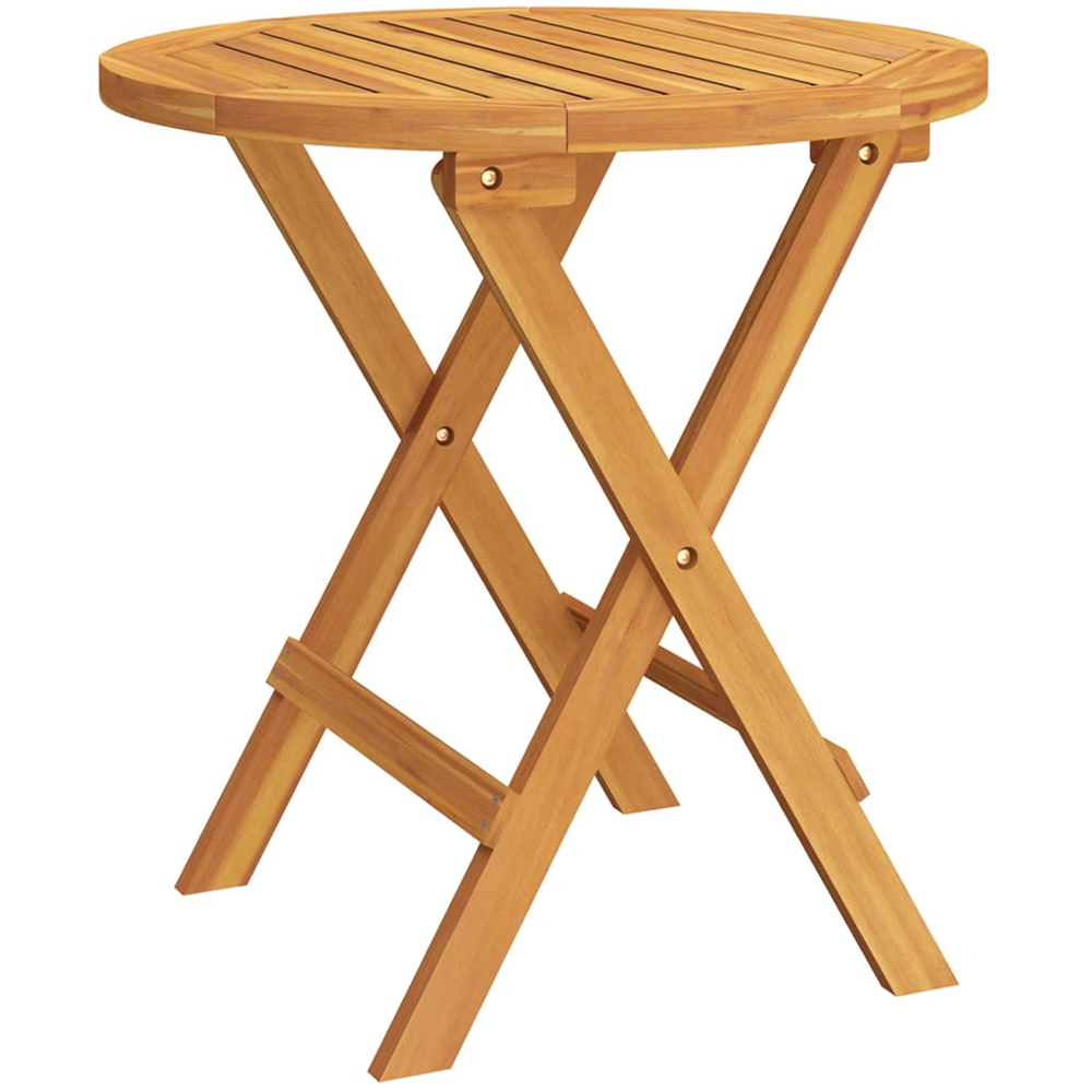 vidaXL 2 Seater Brown Solid Acacia Round Bistro Table Image 2