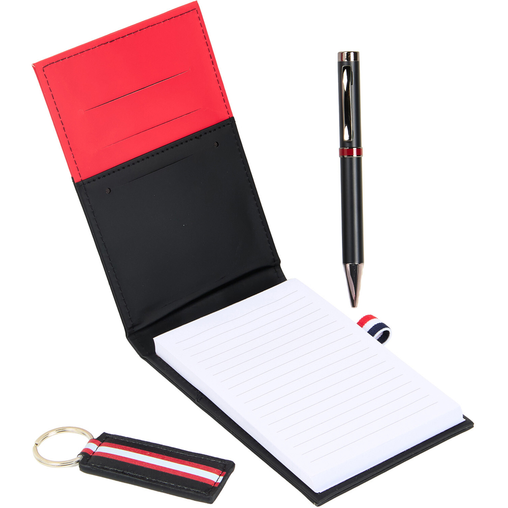 Red and Black Stripe Stationery Set Image 5