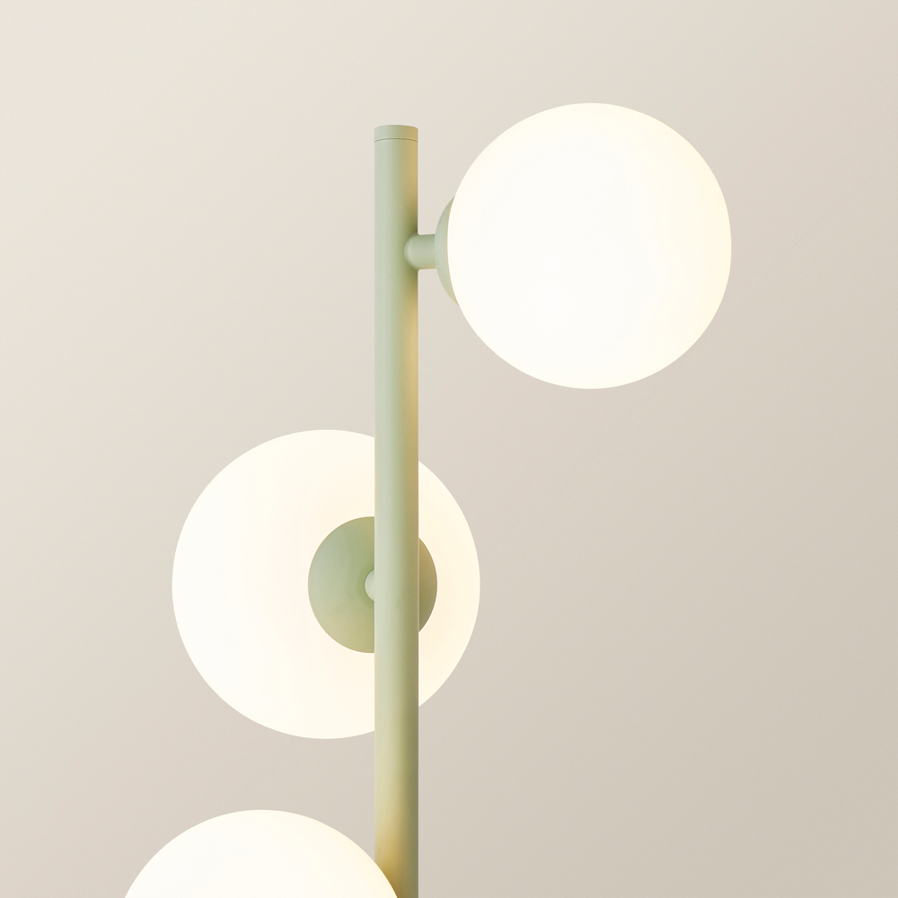 ValueLights Marlow 3 Way Sage Green Opaque Globe LED Table Lamp Image 3