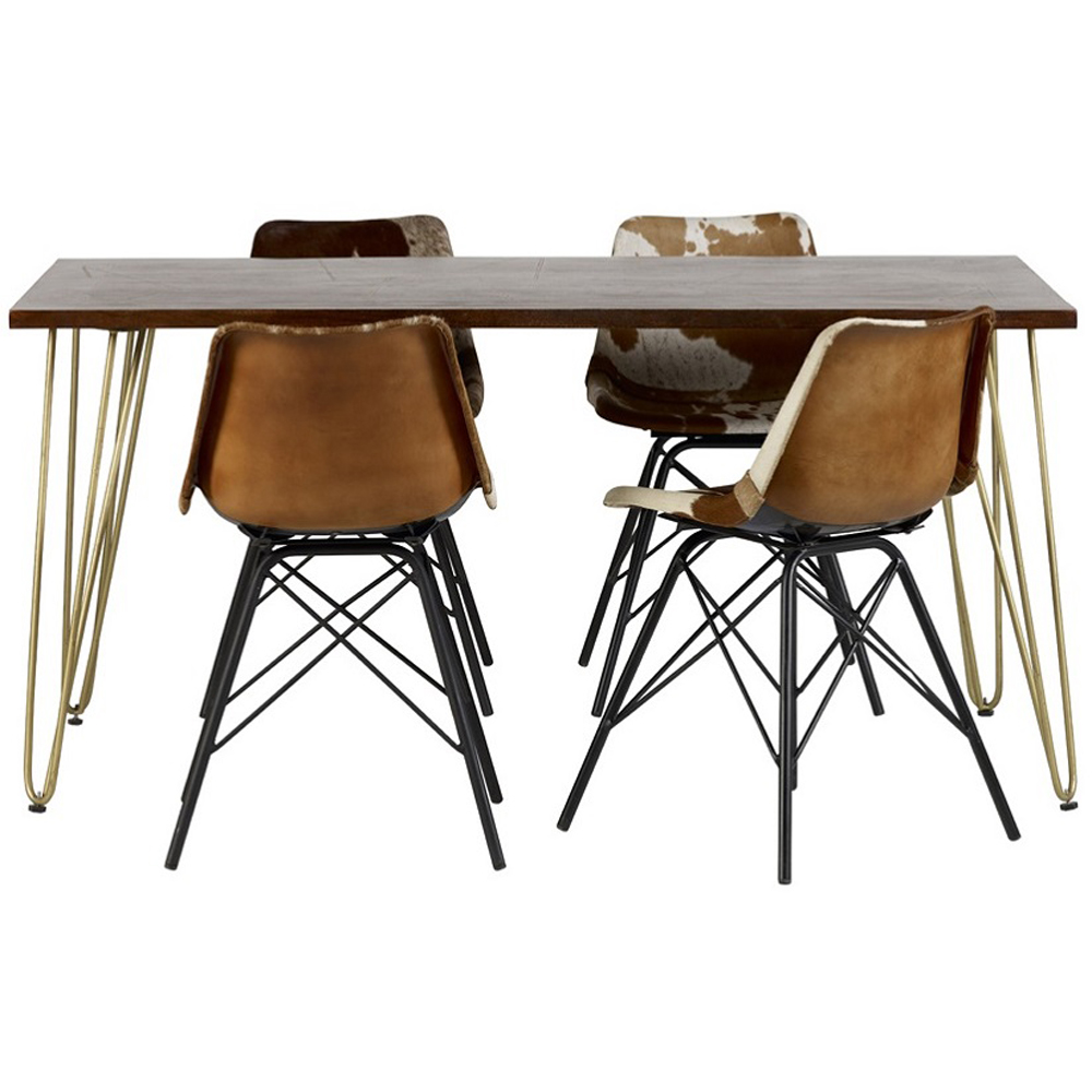 Brooklyn Ozella 4 Seater Dark Gold Dining Table Image 3