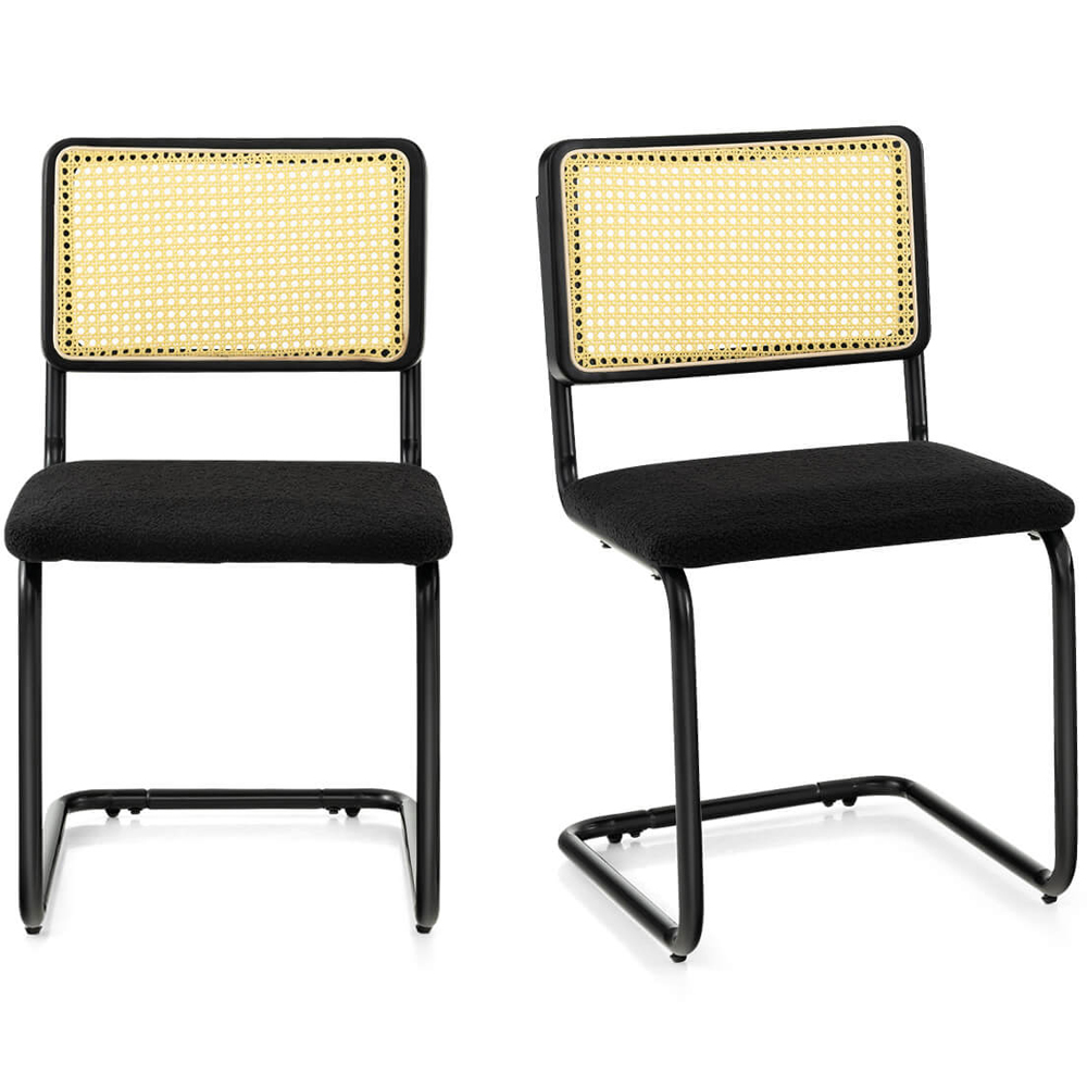 Costway Set of 2 Black Cantilever Dining Chair Image 2