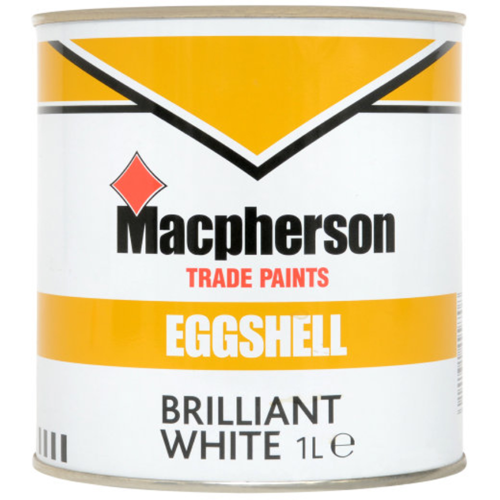Macpherson Interior Brilliant White Eggshell Paint 1L Image 2