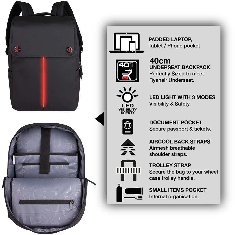 Crossgear Halo Black Laptop Backpack 40cm Image 9