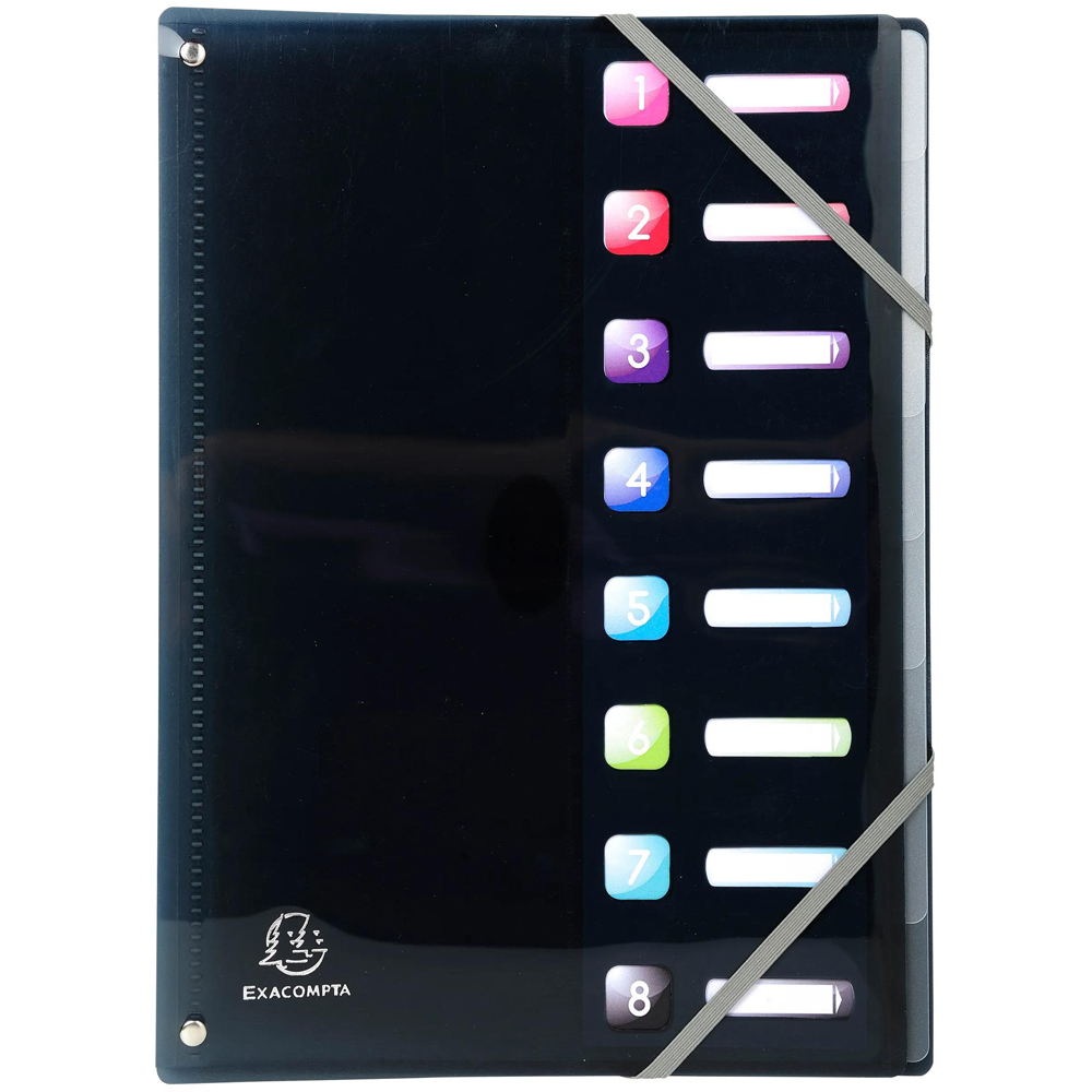 Exacompta Iderama Assorted Colours 8 Sections PP A4 Multi Part File 8 Pack Image 4