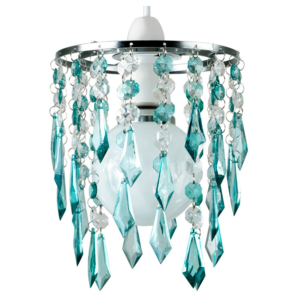 ValueLights Teal Acrylic Droplet Design Ceiling Pendant Light Lamp Shade Image 1