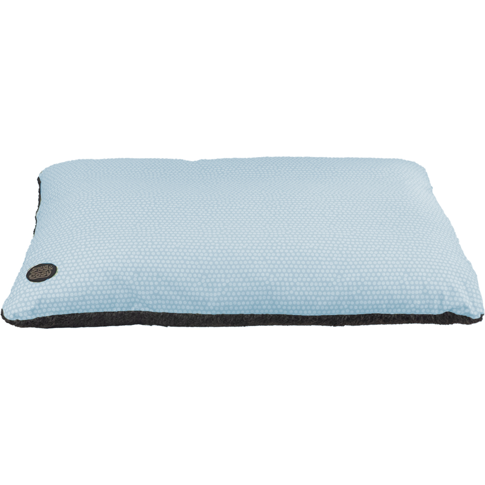 Snug & Cosy Medium Light Blue Polka Dot Dog Lounger Bed Image 1