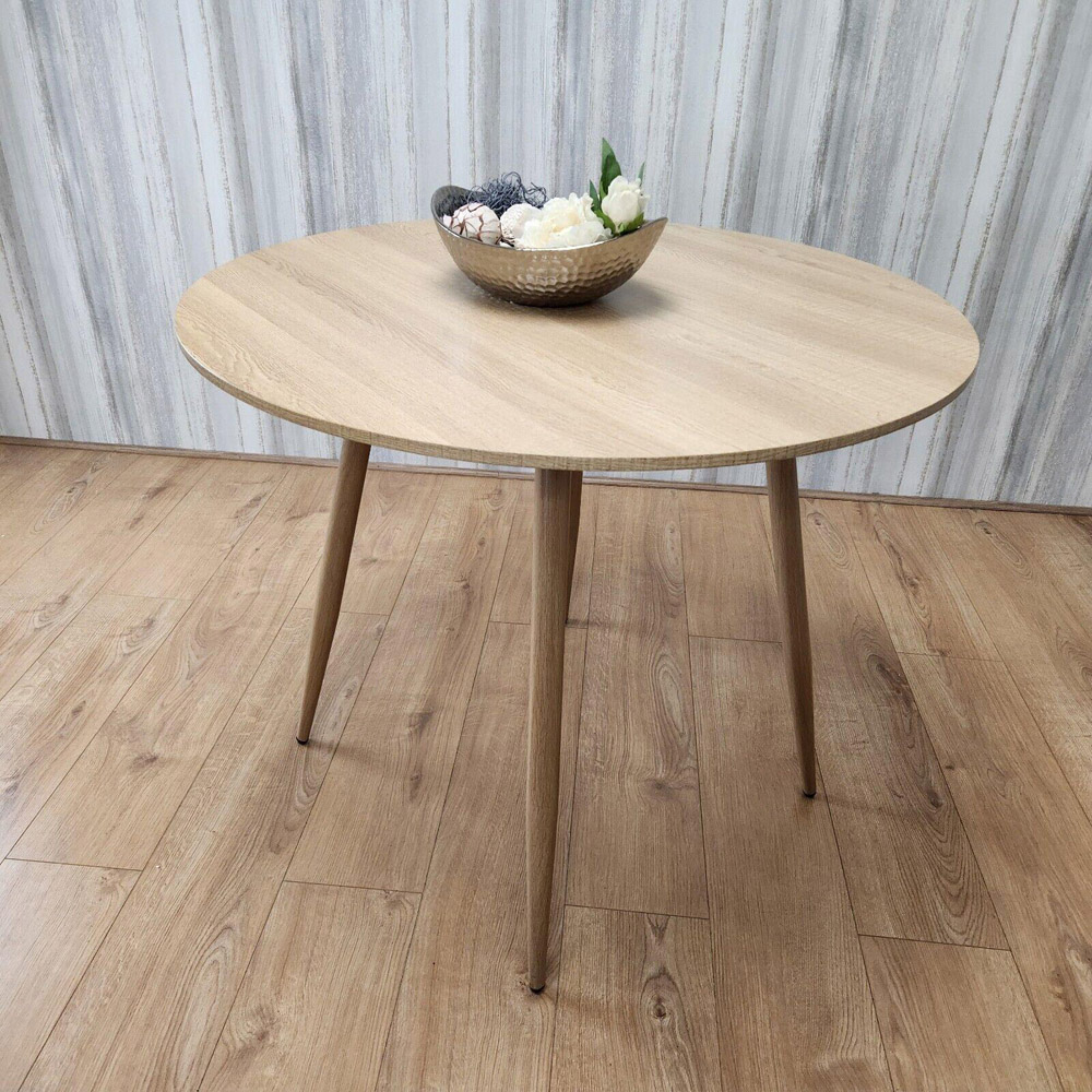 Portland 4 Seater Beige Wood Dining Table Image 6