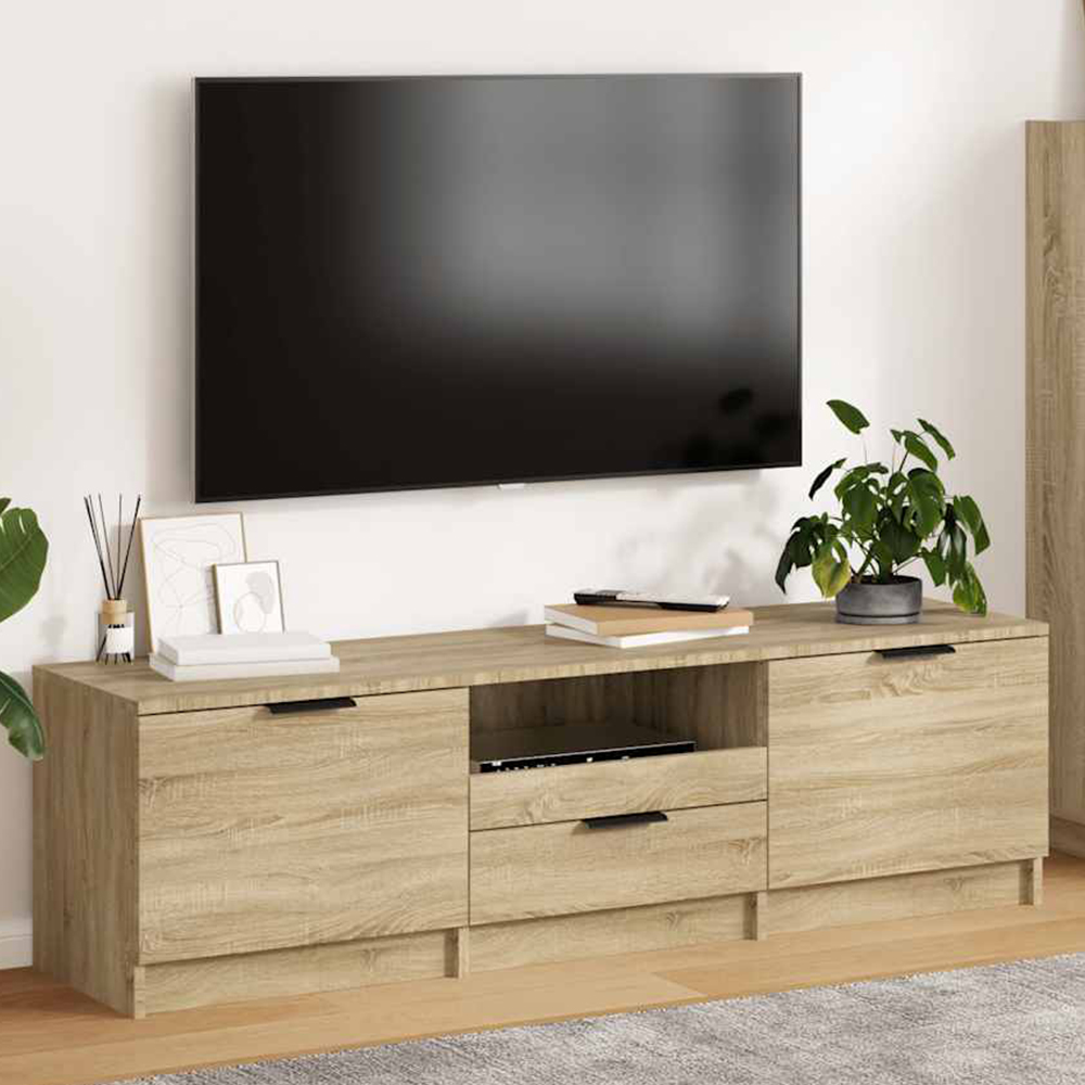 vidaXL 2 Door Single Drawer Single Shelf Sonoma Oak TV Cabinet Image 1