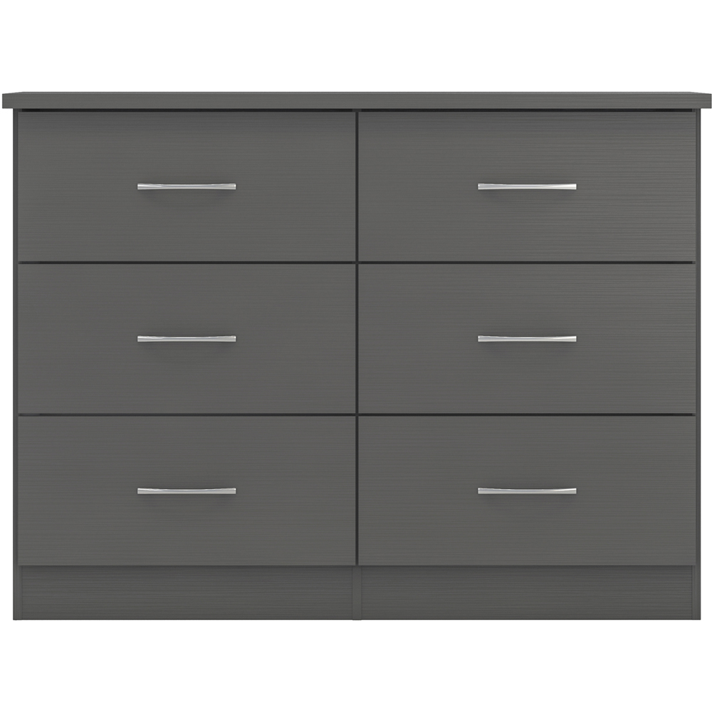Seconique Nevada 6 Drawer 3D Effect Grey Chest of Drawers Image 3