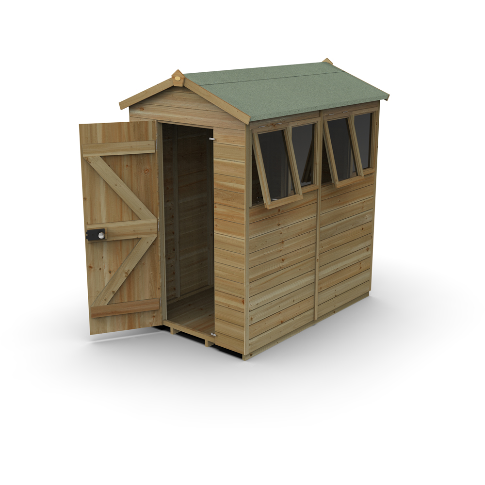Forest Garden Timberdale 4 x 6ft 2 Opening Apex Shed Image 3
