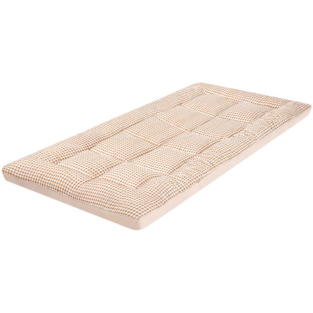 Living and Home Single Light Brown Quilted Mattress Topper Image 1