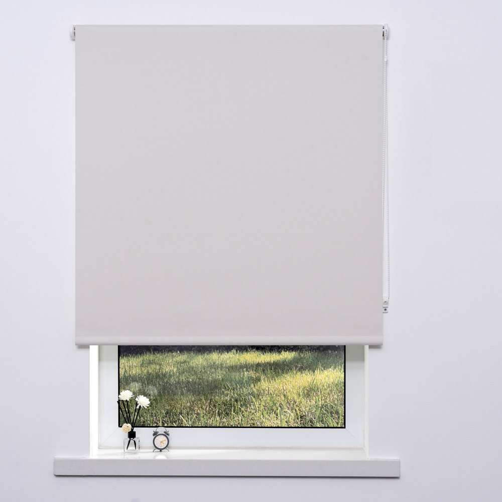 Plain Blackout BlindsPearl White120cm Image 1