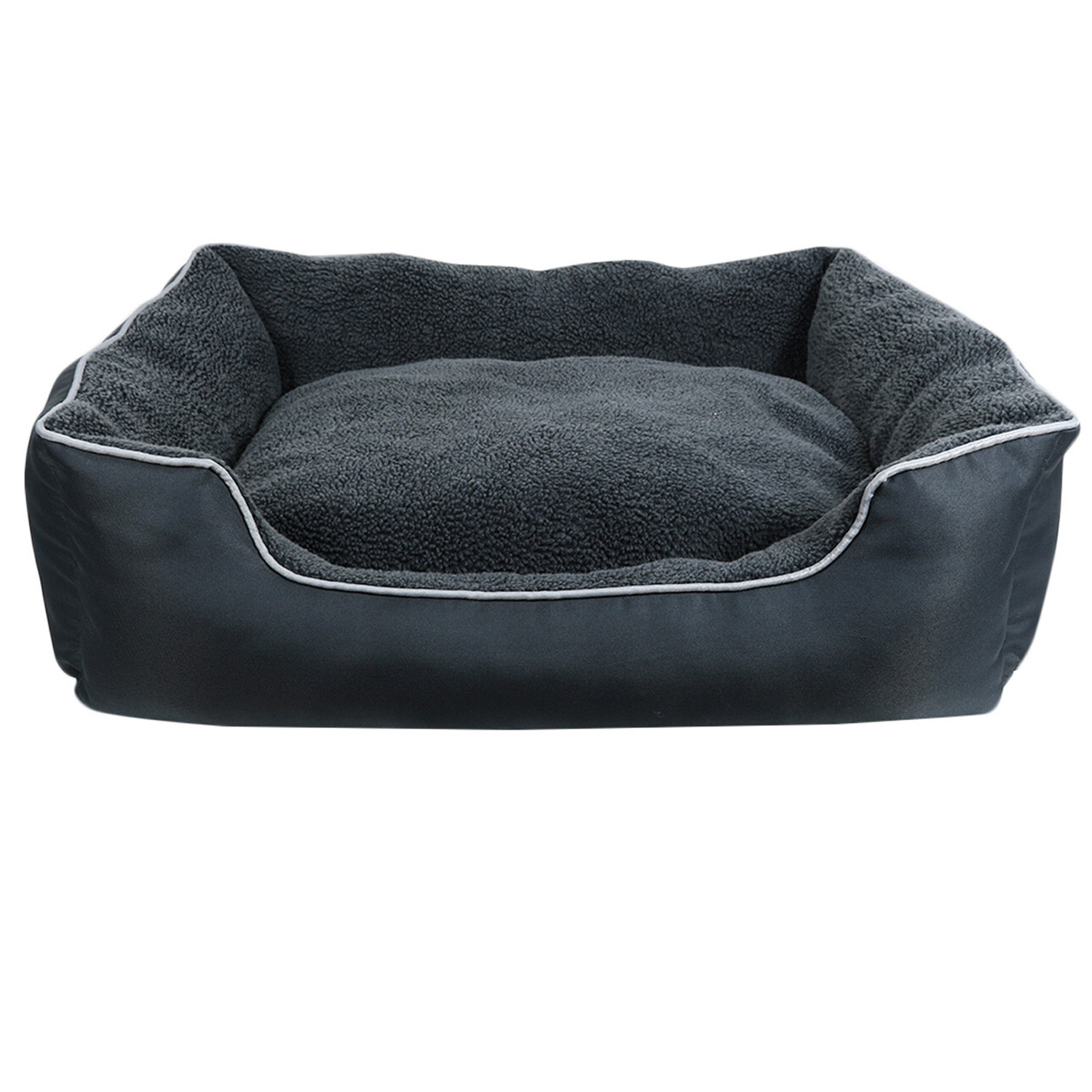 Clever Paws Smokey Grey RPET Rectangular Large Pet Bed Image 1