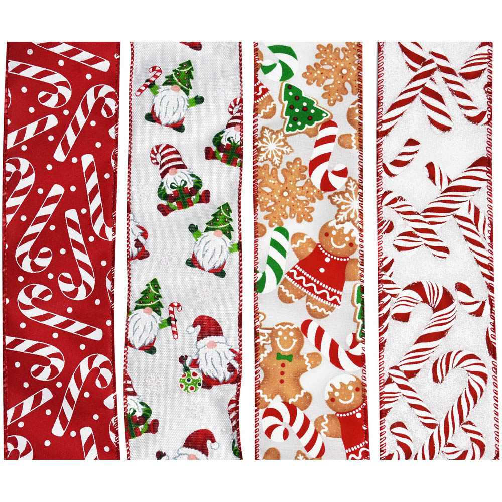 Novelty Candy Cane Ribbon - Red Image 1