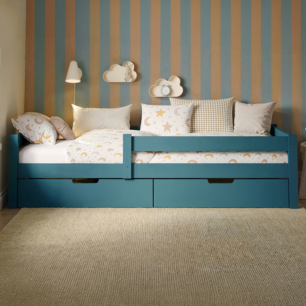 Flair Milo Single Navy Bed with Storage Image 1