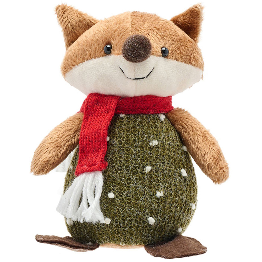 The Christmas Gift Co Fabric Sitting Foxes Decoration 2 Pack Image 3