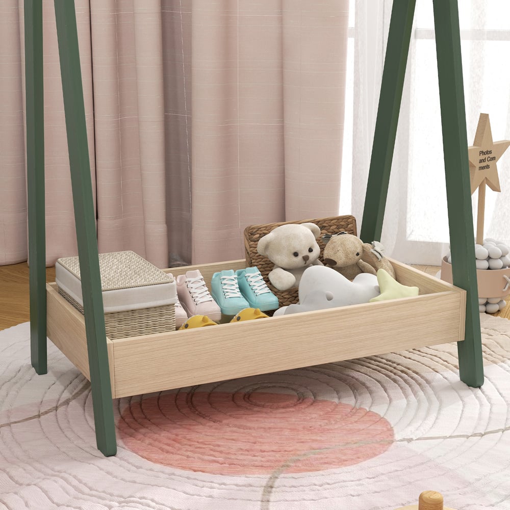 AIYAPLAY Green Kids Clothes Rail with Hangers Image 4