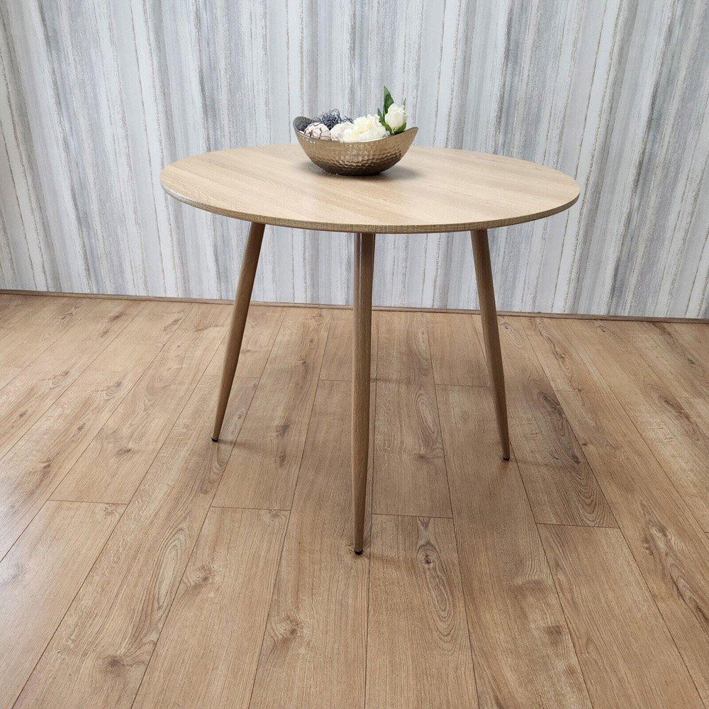 Portland 4 Seater Beige Wood Dining Table Image 4