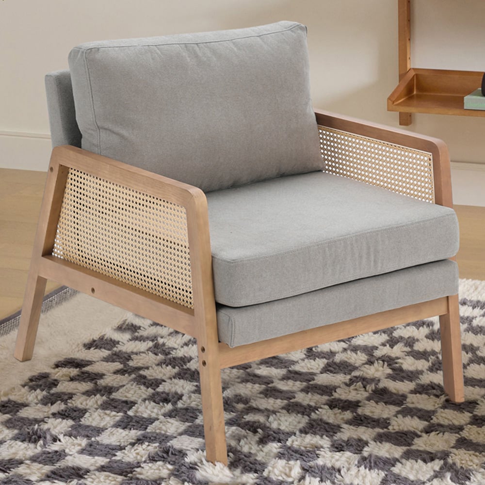 Living and Home Grey Rattan Armchair Image 1