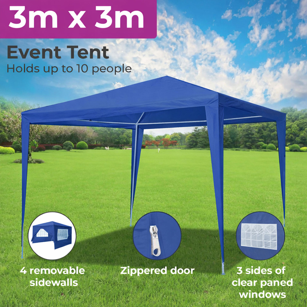 Neo Direct 3 x 3m Blue Marquee Gazebo Image 5