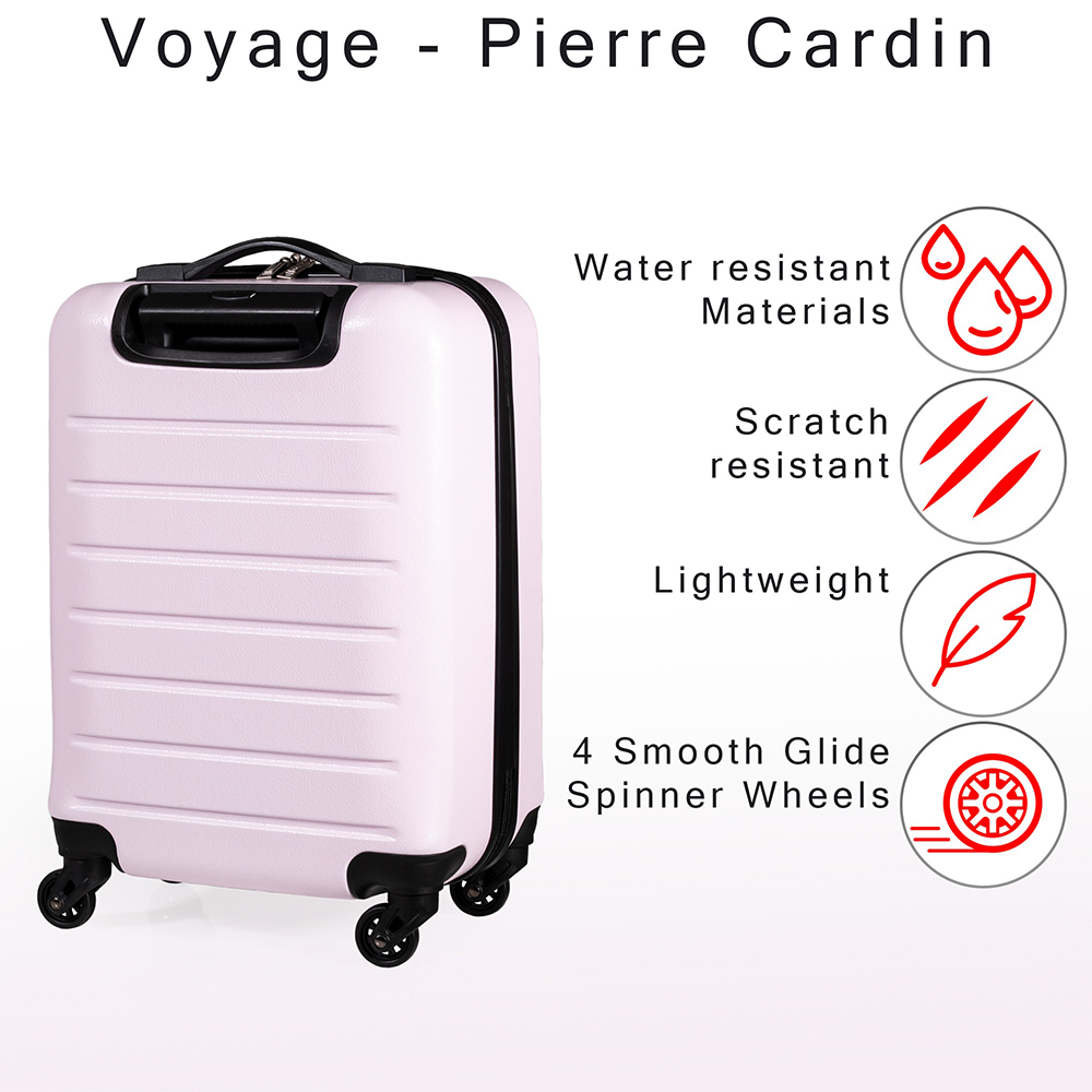 Pierre Cardin Voyager Small Pink Hard Shell Lightweight Trolley Suitcase Image 6
