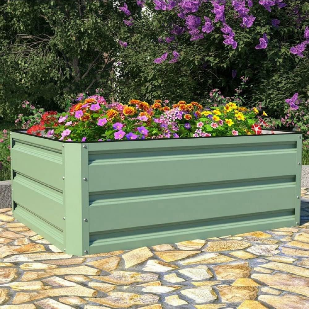 Garden Gear Light Green Metal Large Raised Garden Bed 2 Pack Image 2